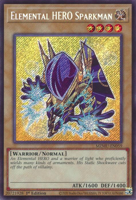 Elemental HERO Sparkman [MZMU-EN059] Secret Rare | Chromatic Games