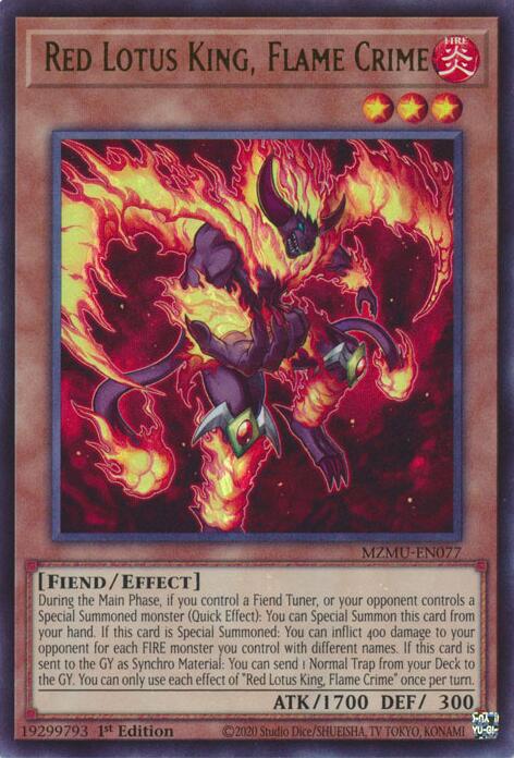 Red Lotus King, Flame Crime [MZMU-EN077] Ultra Rare | Chromatic Games