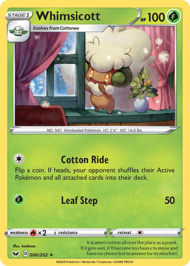 Whimsicott (006/202) [Sword & Shield: Base Set] | Chromatic Games