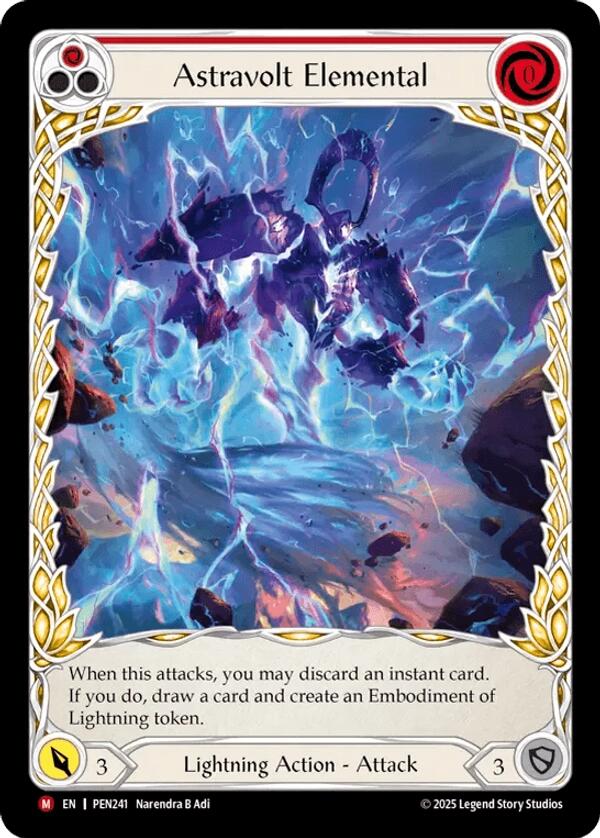 Astravolt Elemental (Red) (Extended Art) [PEN241] (Compendium of Rathe)  Rainbow Foil | Chromatic Games