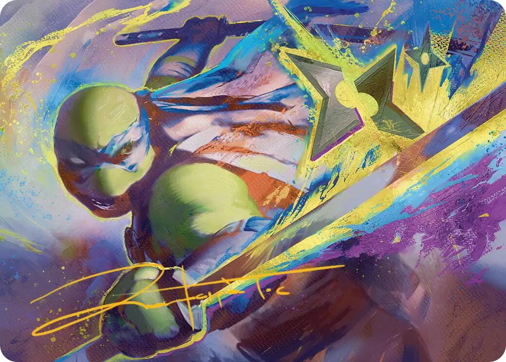 Leonardo's Technique Art Card (Gold-Stamped Signature) [Teenage Mutant Ninja Turtles Art Series] | Chromatic Games