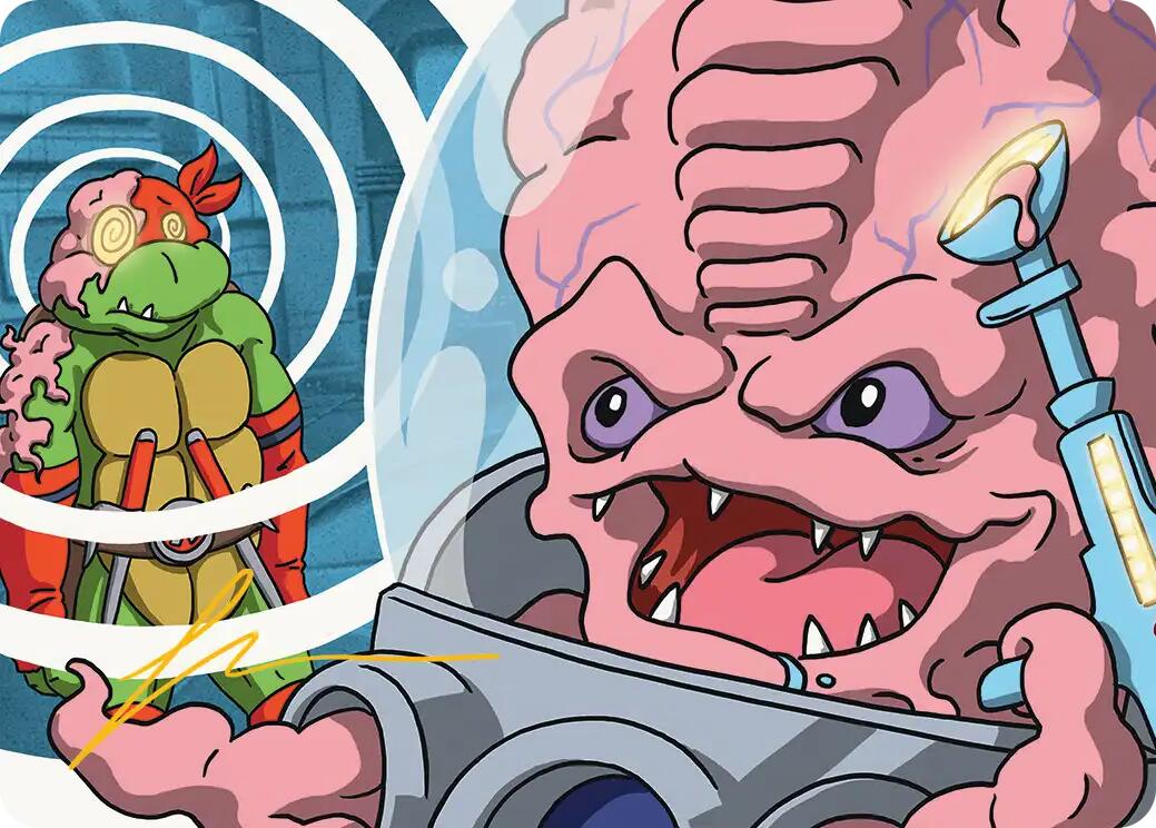 Krang, Master Mind Art Card (25/54) (Gold-Stamped Signature) [Teenage Mutant Ninja Turtles Art Series] | Chromatic Games