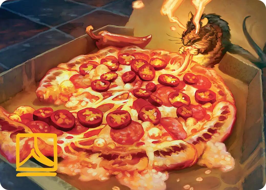 Spicy Oatmeal Pizza Art Card (Gold-Stamped Signature) [Teenage Mutant Ninja Turtles Art Series] | Chromatic Games