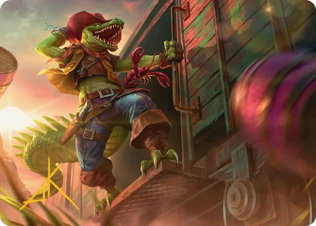 Leatherhead, Iron Gator Art Card (Gold-Stamped Signature) [Teenage Mutant Ninja Turtles Art Series] | Chromatic Games
