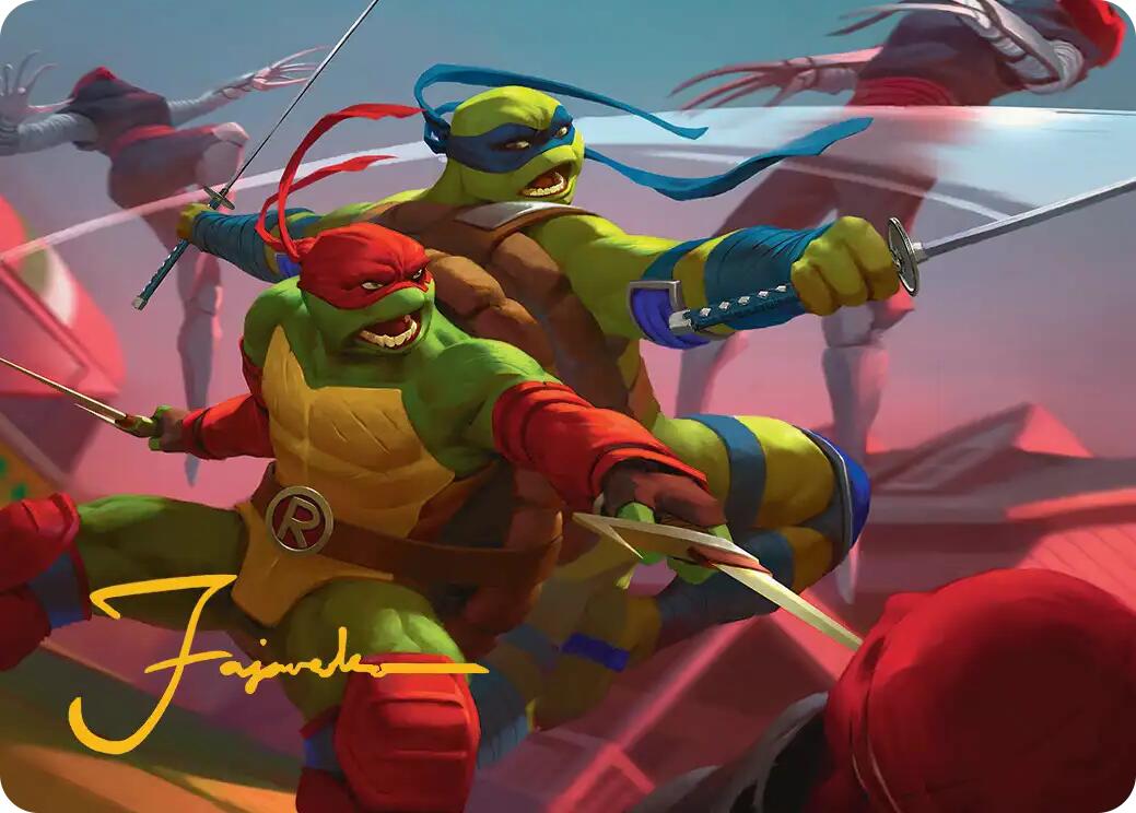 Raph & Leo, Sibling Rivals Art Card (Gold-Stamped Signature) [Teenage Mutant Ninja Turtles Art Series] | Chromatic Games