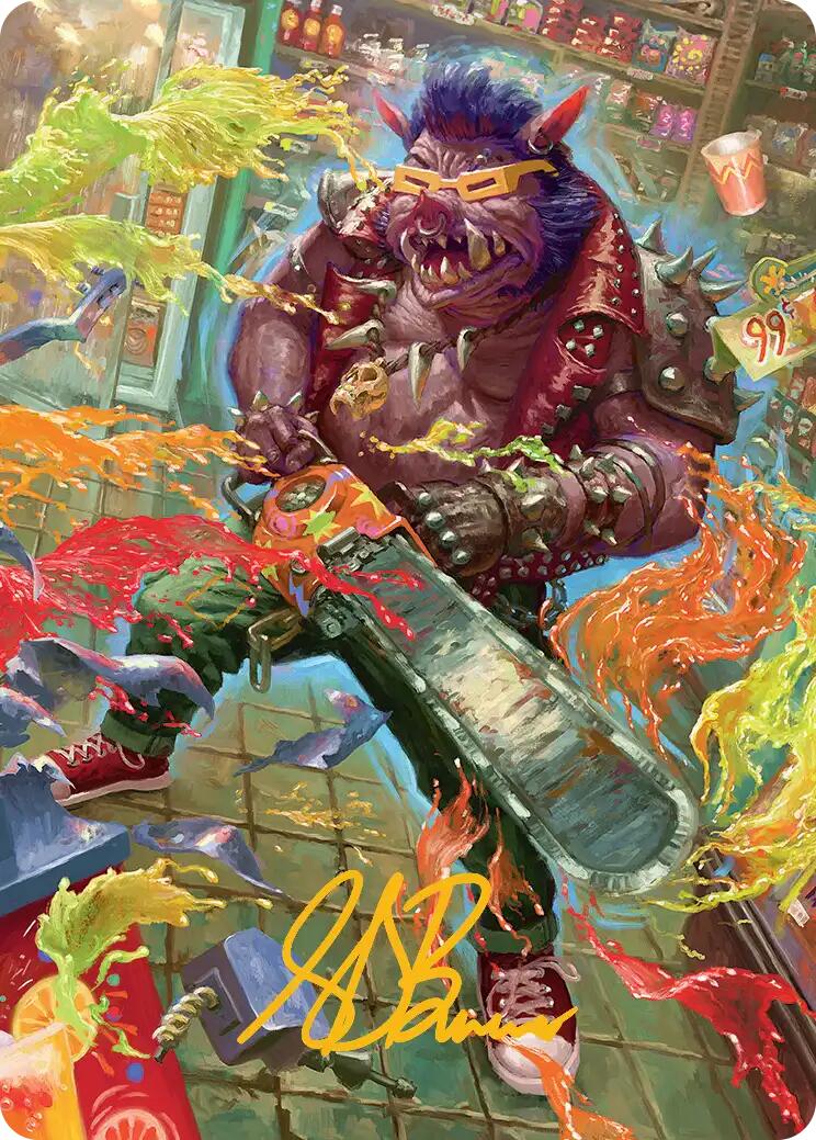 Bebop, Porcine Punk Art Card (Gold-Stamped Signature) [Teenage Mutant Ninja Turtles Art Series] | Chromatic Games