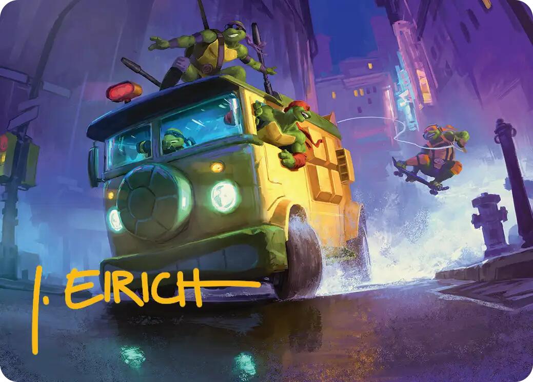 Turtle Van Art Card (Gold-Stamped Signature) [Teenage Mutant Ninja Turtles Art Series] | Chromatic Games