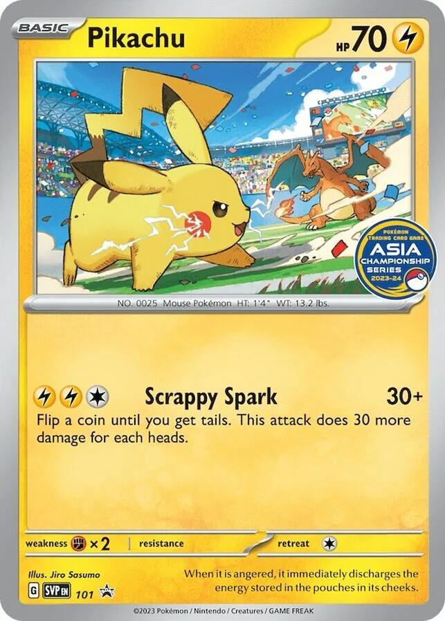 Pikachu (101) (Asia Championship Series 23-24) [Scarlet & Violet: Black Star Promos] | Chromatic Games