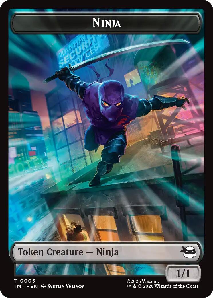 Ninja // Food Double-Sided Token [Teenage Mutant Ninja Turtles Tokens] | Chromatic Games