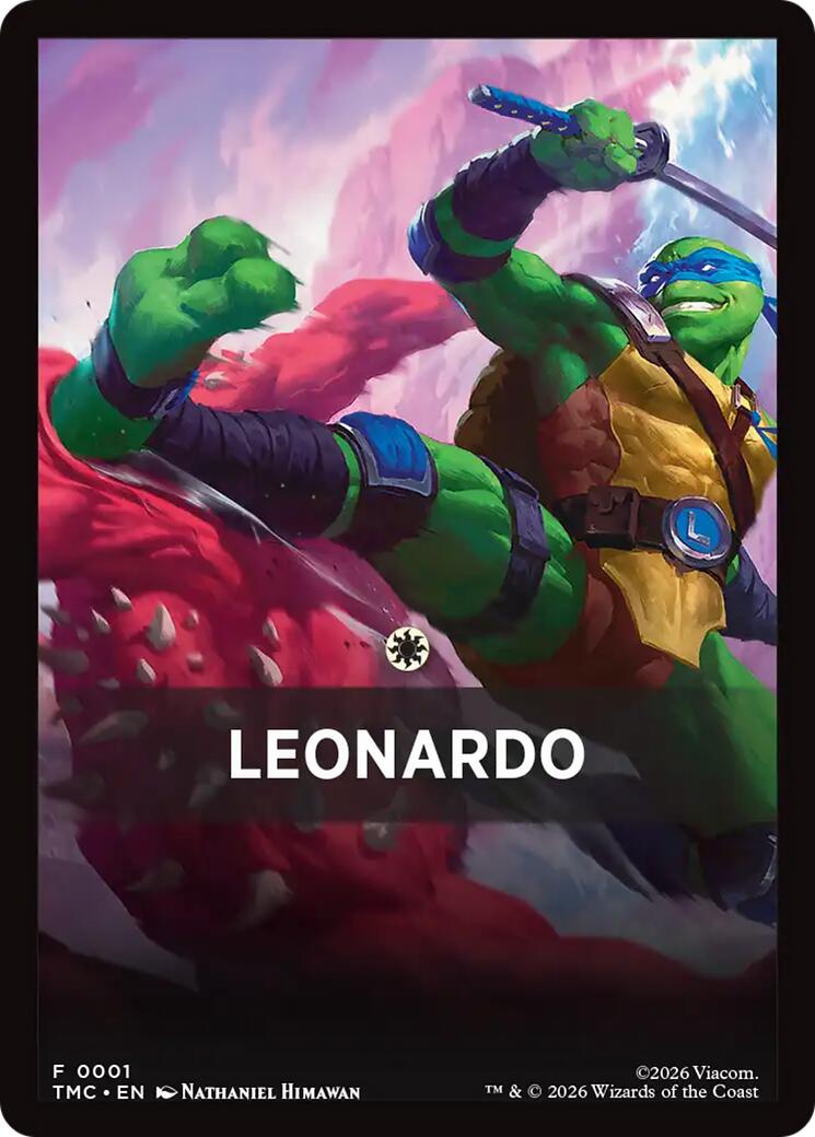 Leonardo Theme Card [Teenage Mutant Ninja Turtles Commander Tokens] | Chromatic Games