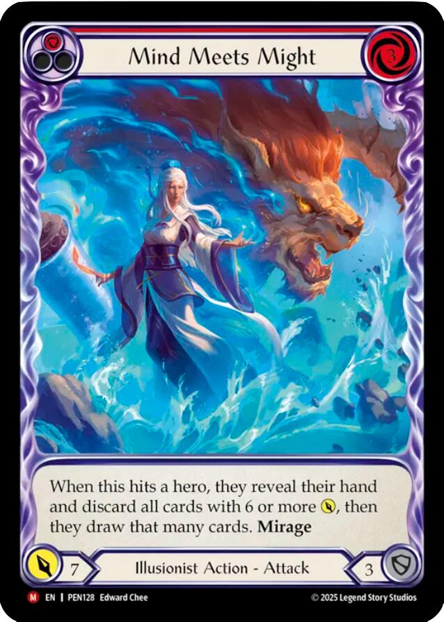 Mind Meets Might (Red) (Extended Art)) [PEN128] (Compendium of Rathe)  Rainbow Foil | Chromatic Games