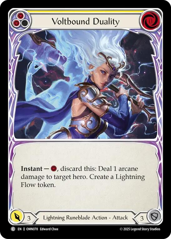 Voltbound Duality (Yellow) [OMN078] (Omens of the Third Age)  Rainbow Foil | Chromatic Games