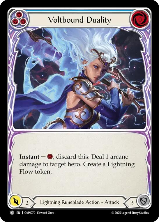 Voltbound Duality (Blue) [OMN079] (Omens of the Third Age)  Rainbow Foil | Chromatic Games