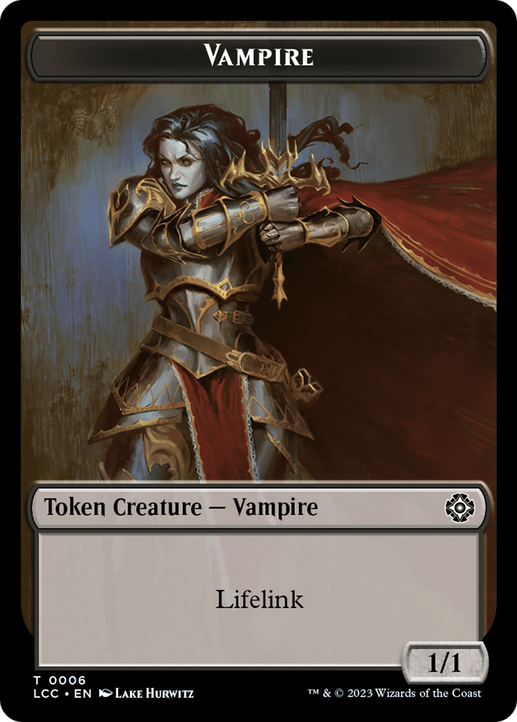 Vampire (0006) // Vampire Demon Double-Sided Token [The Lost Caverns of Ixalan Commander Tokens] | Chromatic Games