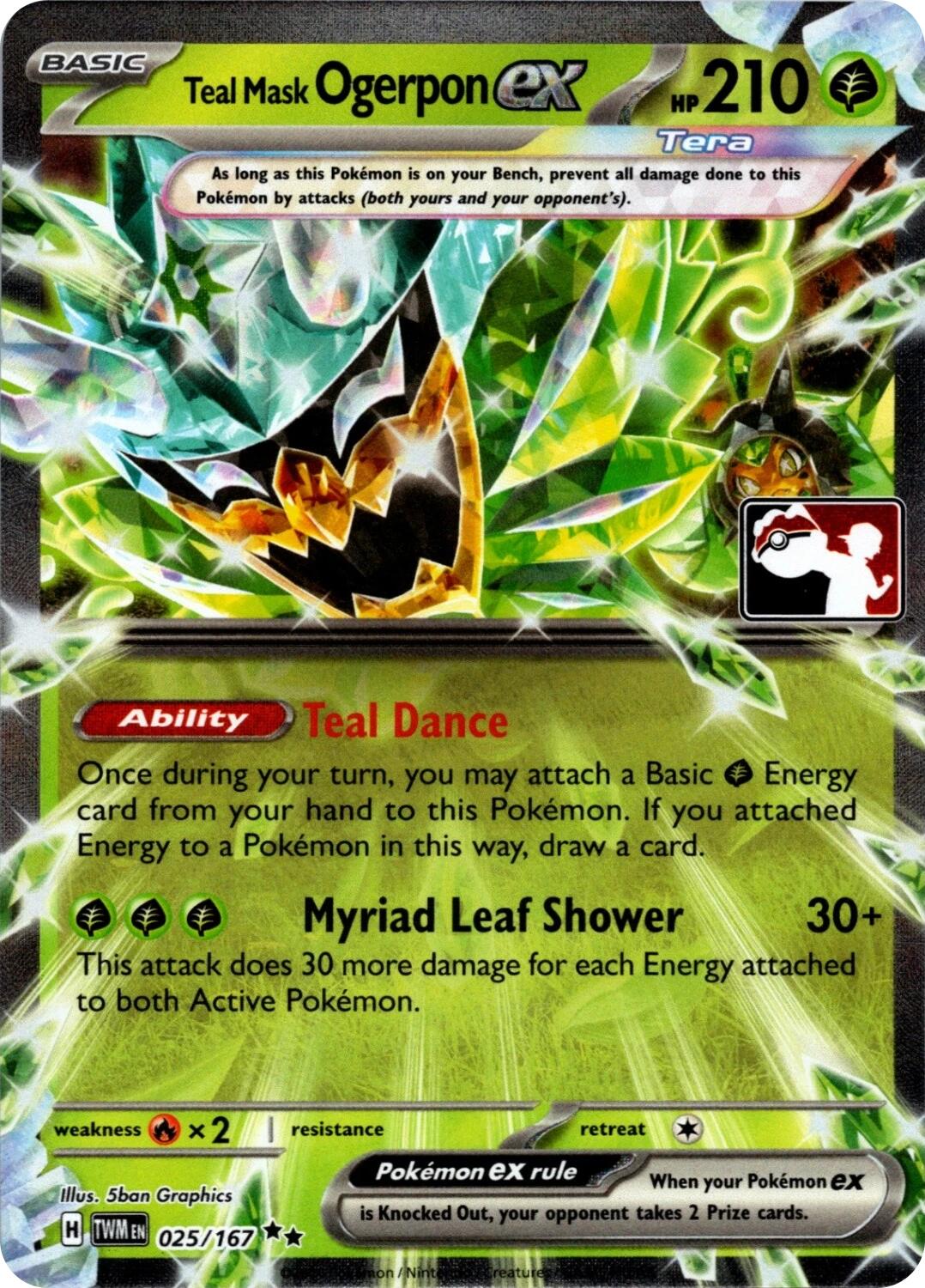 Teal Mask Ogerpon ex (025/167) (Prize Pack Series 7) [Prize Pack Series Seven] | Chromatic Games