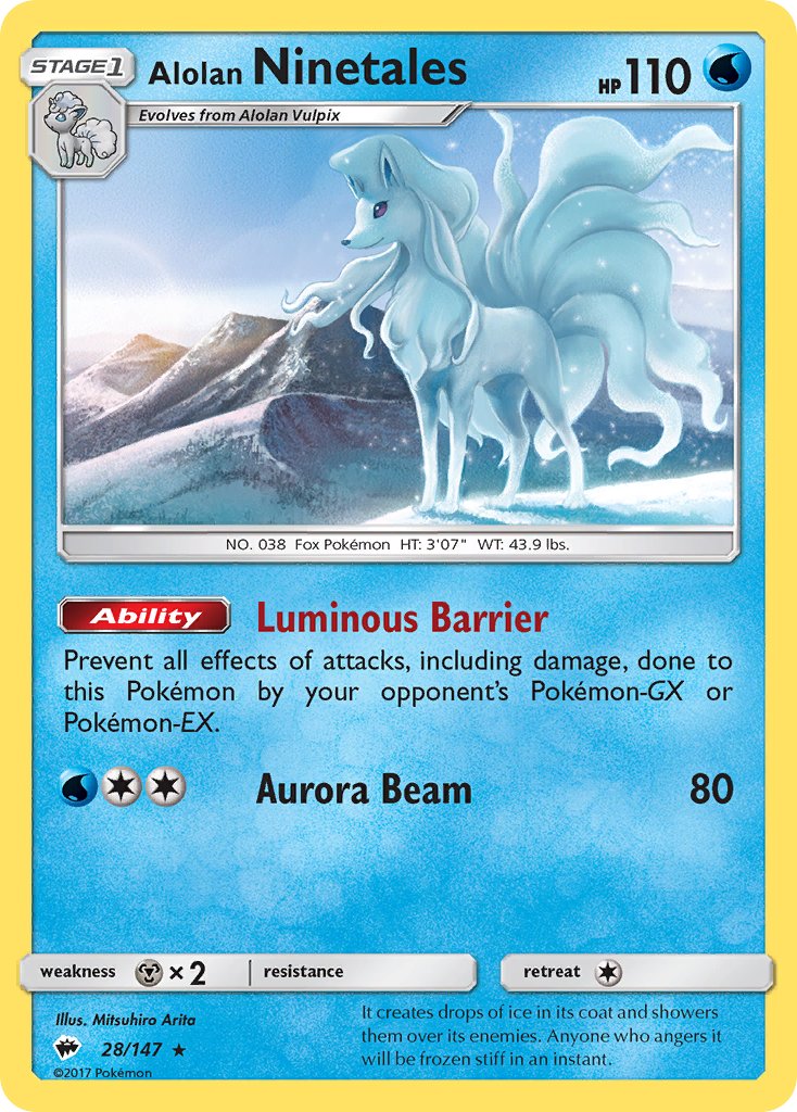 Alolan Ninetales (28/147) (Water Web Holo) (Theme Deck Exclusives) [Sun & Moon: Burning Shadows] | Chromatic Games