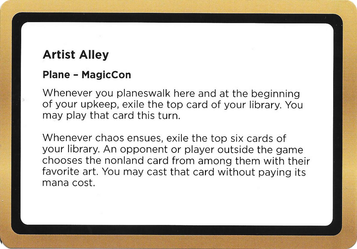 Artist Alley (Black Lotus Unknown Planechase) [Oversize Cards] | Chromatic Games