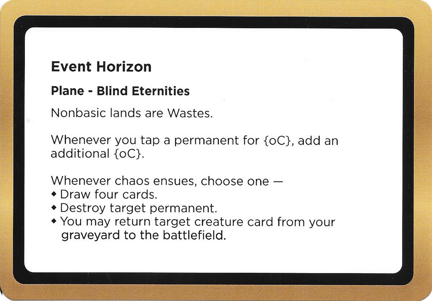 Event Horizon (Black Lotus Unknown Planechase) [Oversize Cards] | Chromatic Games