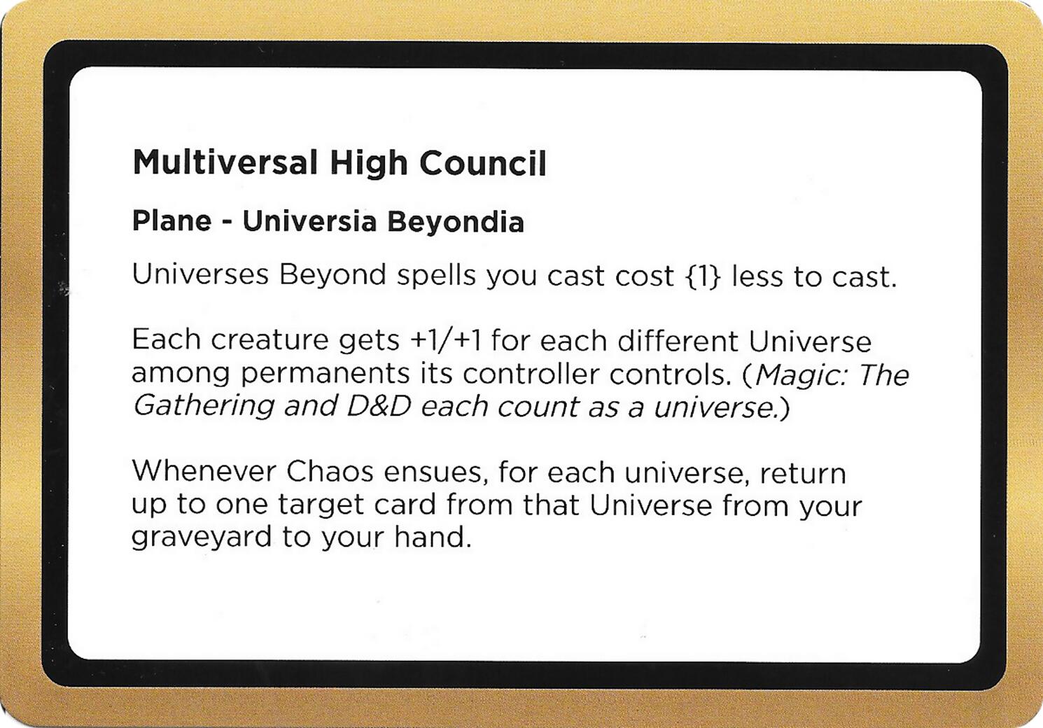 Multiversal High Council (Black Lotus Unknown Planechase) [Oversize Cards] | Chromatic Games