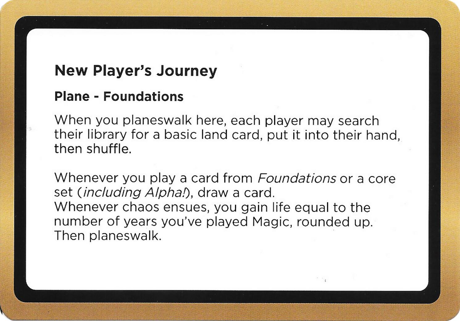 New Player's Journey (Black Lotus Unknown Planechase) [Oversize Cards] | Chromatic Games