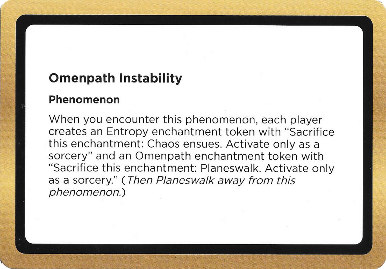 Omenpath Instability (Black Lotus Unknown Planechase) [Oversize Cards] | Chromatic Games