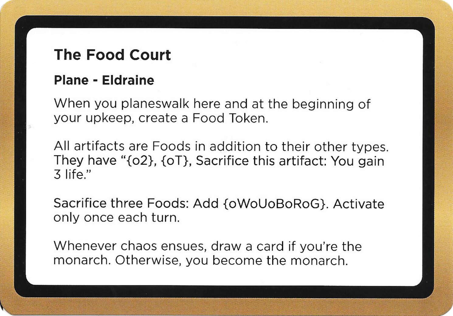 The Food Court (Black Lotus Unknown Planechase) [Oversize Cards] | Chromatic Games