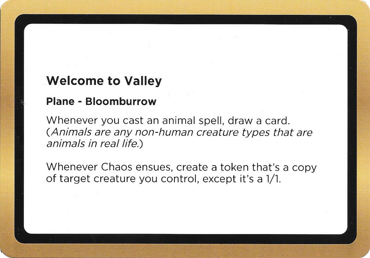 Welcome to Valley (Black Lotus Unknown Planechase) [Oversize Cards] | Chromatic Games