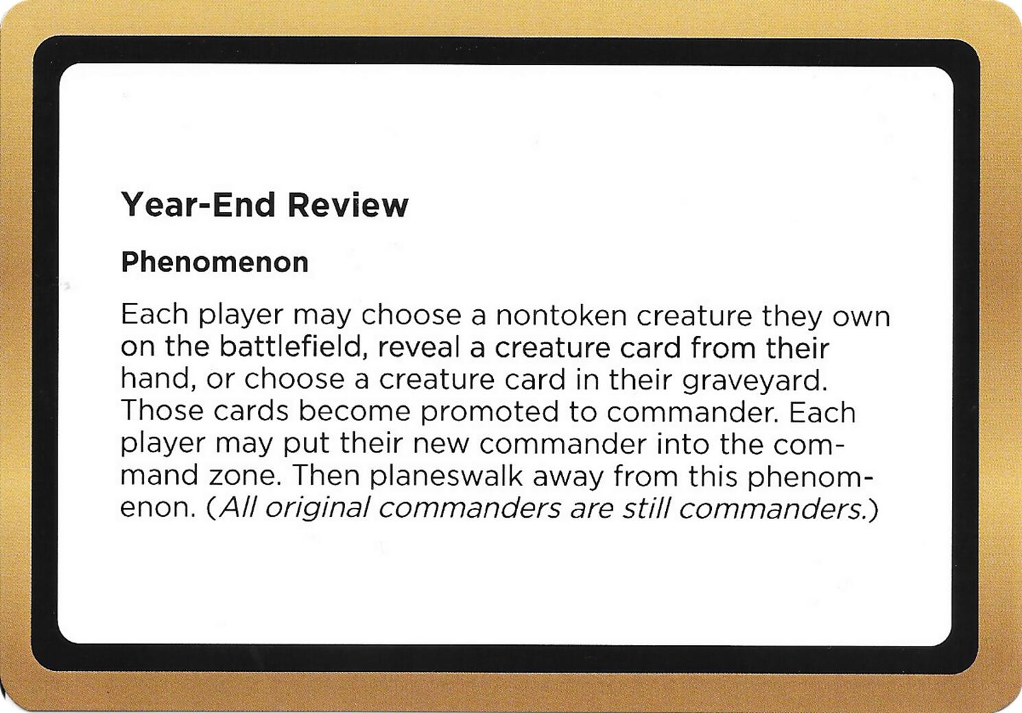 Year-End Review (Black Lotus Unknown Planechase) [Oversize Cards] | Chromatic Games