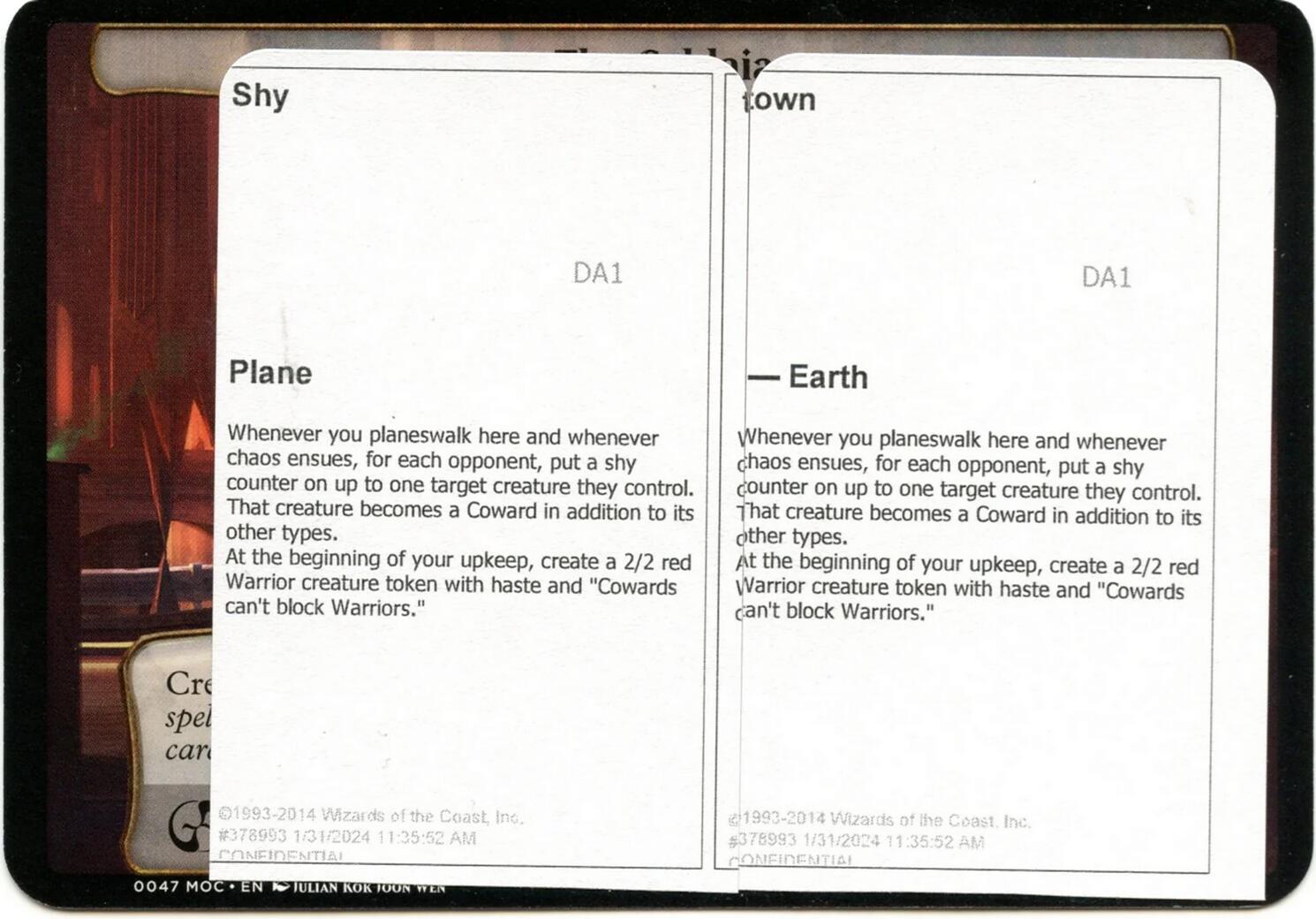 Shy Town (Black Lotus Unknown Planechase) [Oversize Cards] | Chromatic Games
