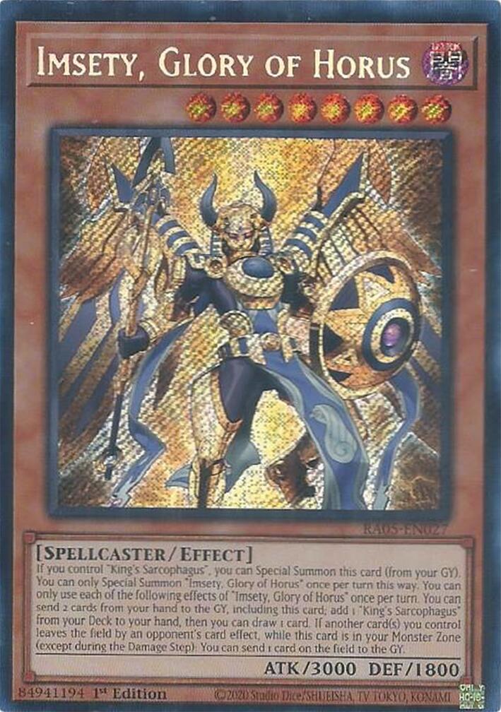 Imsety, Glory of Horus (Secret Rare) [RA05-EN027] Secret Rare | Chromatic Games