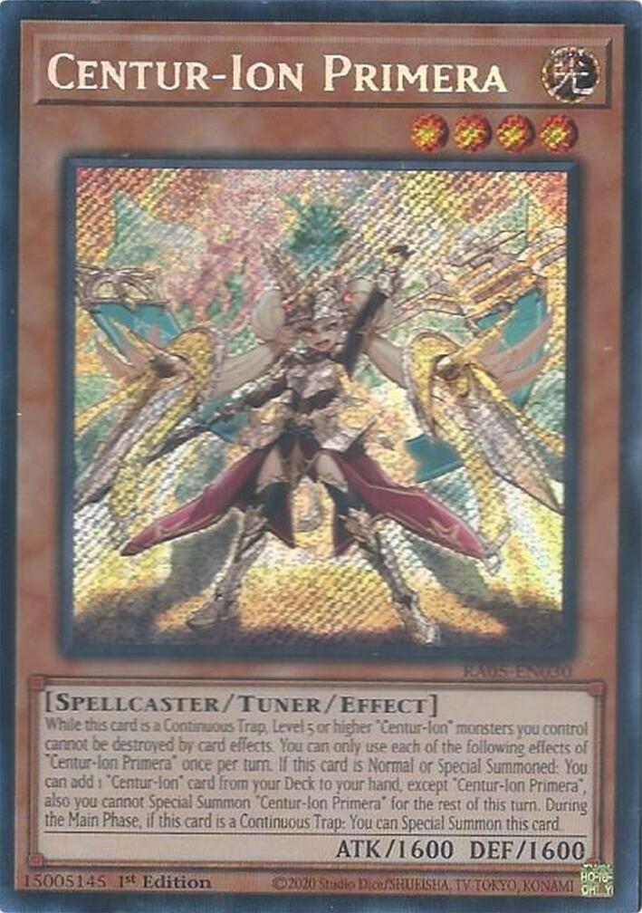Centur-Ion Primera (Secret Rare) [RA05-EN030] Secret Rare | Chromatic Games