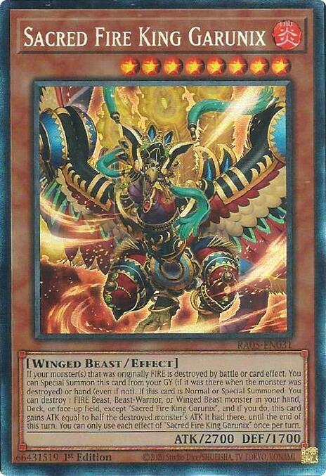 Sacred Fire King Garunix (Collector's Rare) [RA05-EN031] Collector's Rare | Chromatic Games