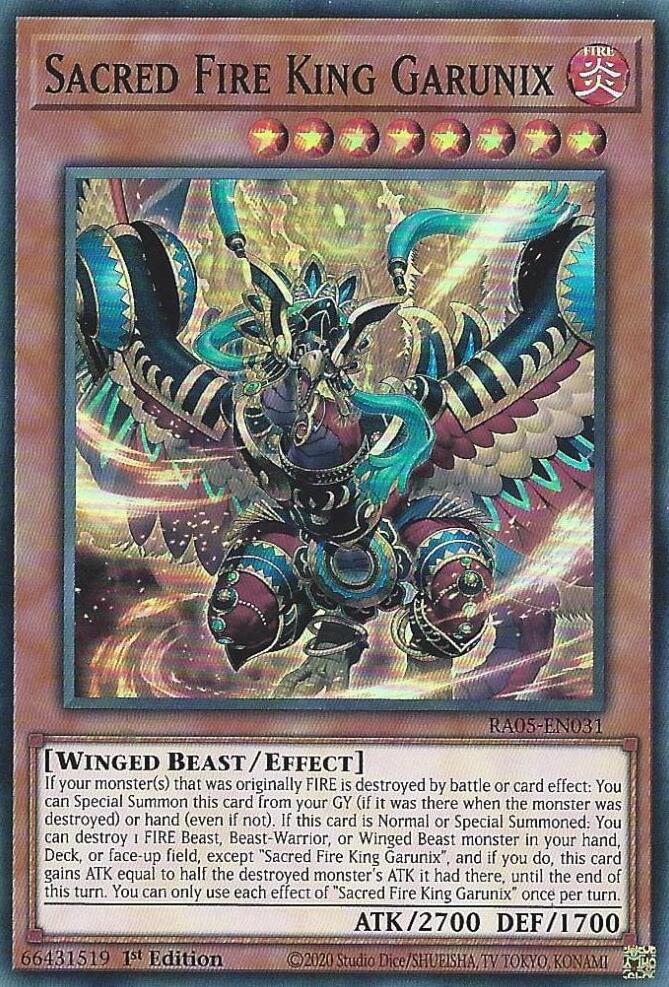 Sacred Fire King Garunix [RA05-EN031] Super Rare | Chromatic Games