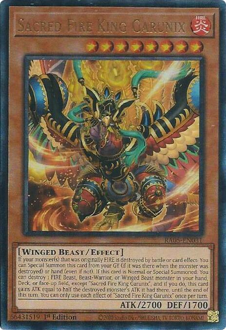 Sacred Fire King Garunix (Ultimate Rare) [RA05-EN031] Ultimate Rare | Chromatic Games