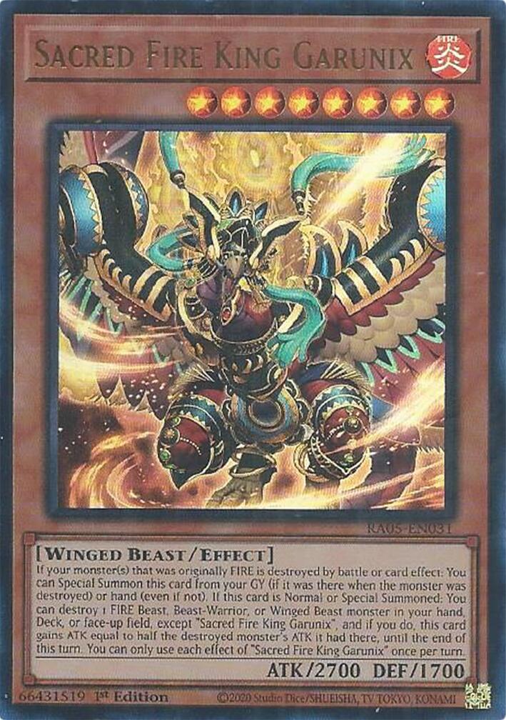 Sacred Fire King Garunix (Ultra Rare) [RA05-EN031] Ultra Rare | Chromatic Games