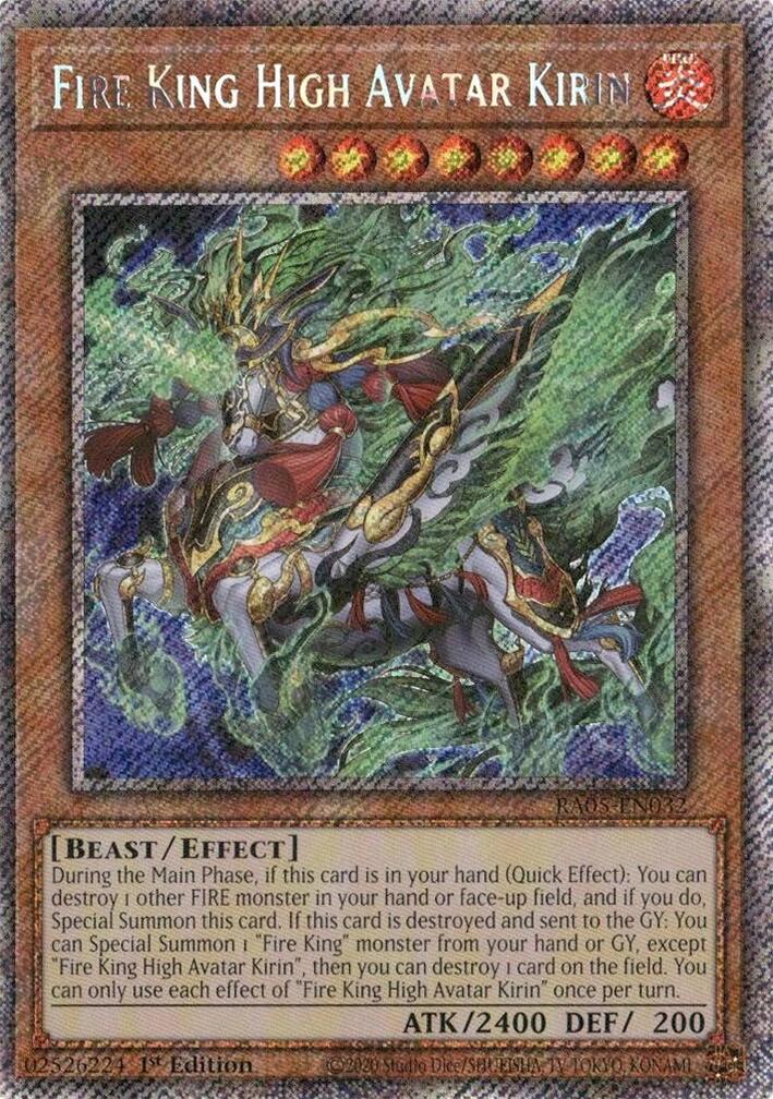 Fire King High Avatar Kirin (Platinum Secret Rare) [RA05-EN032] Platinum Secret Rare | Chromatic Games