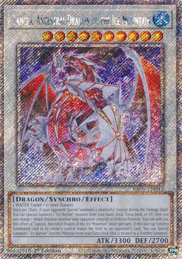 Lancea, Ancestral Dragon of the Ice Mountain (Platinum Secret Rare) [RA05-EN045] Platinum Secret Rare | Chromatic Games