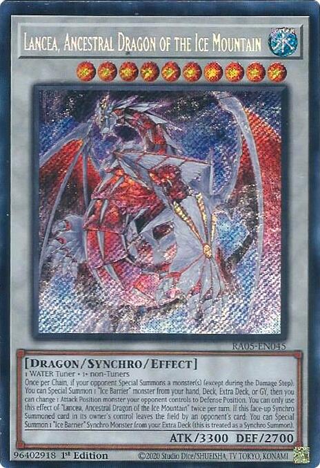 Lancea, Ancestral Dragon of the Ice Mountain (Secret Rare) [RA05-EN045] Secret Rare | Chromatic Games