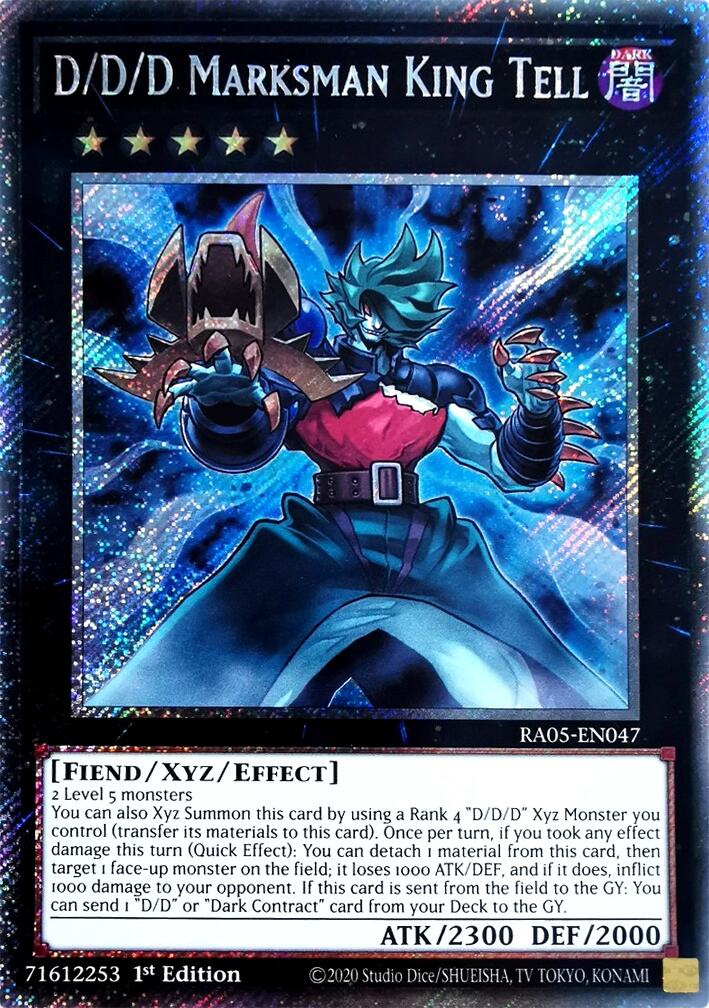 D/D/D Marksman King Tell (Platinum Secret Rare) [RA05-EN047] Platinum Secret Rare | Chromatic Games