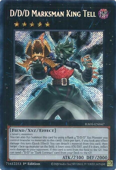 D/D/D Marksman King Tell (Secret Rare) [RA05-EN047] Secret Rare | Chromatic Games