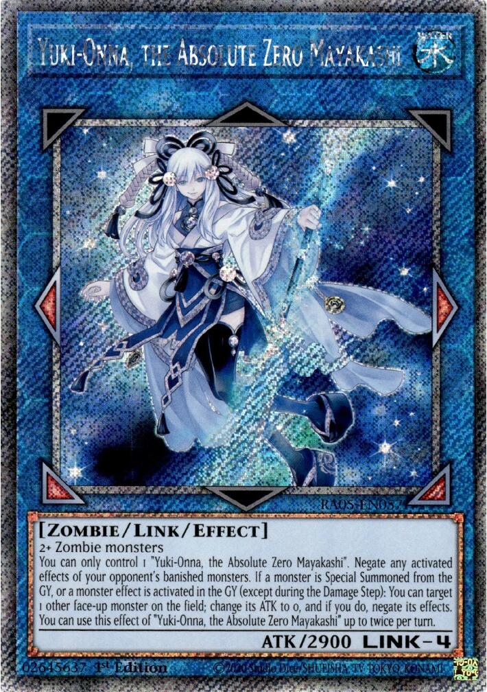 Yuki-Onna, the Absolute Zero Mayakashi (Platinum Secret Rare) [RA05-EN057] Platinum Secret Rare | Chromatic Games
