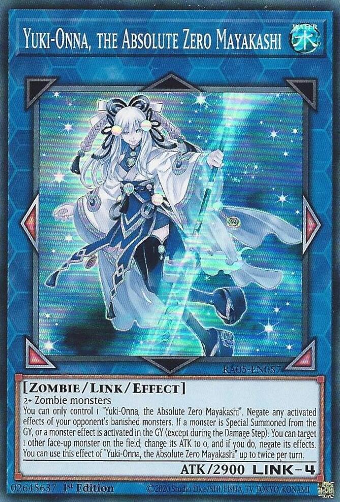 Yuki-Onna, the Absolute Zero Mayakashi [RA05-EN057] Super Rare | Chromatic Games