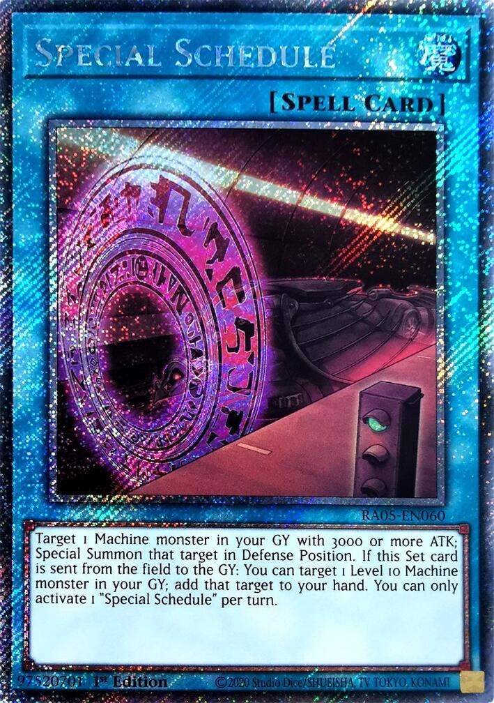 Special Schedule (Platinum Secret Rare) [RA05-EN060] Platinum Secret Rare | Chromatic Games