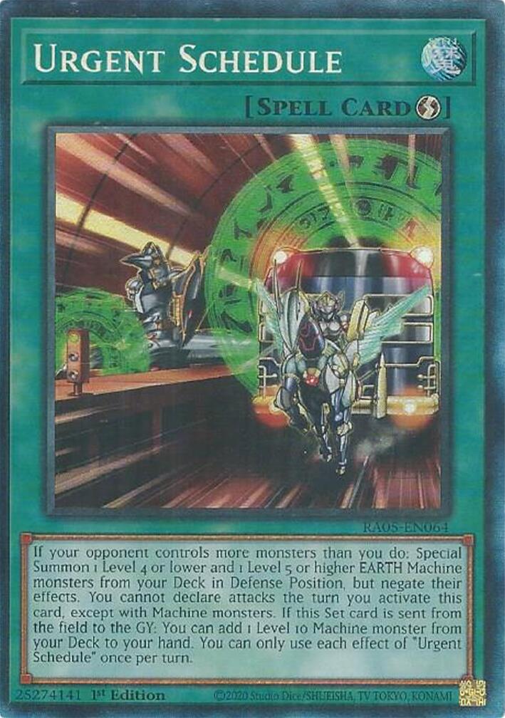 Urgent Schedule (Collector's Rare) [RA05-EN064] Collector's Rare | Chromatic Games