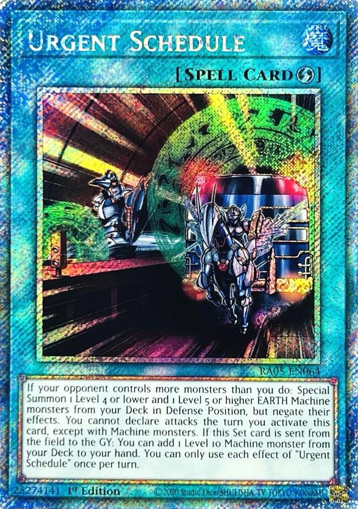 Urgent Schedule (Platinum Secret Rare) [RA05-EN064] Platinum Secret Rare | Chromatic Games