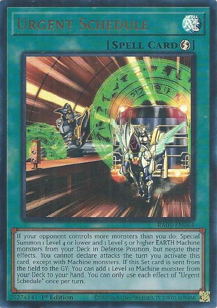 Urgent Schedule (Ultra Rare) [RA05-EN064] Ultra Rare | Chromatic Games