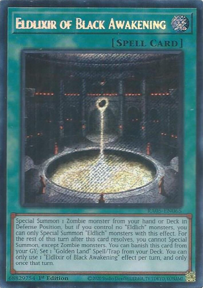 Eldlixir of Black Awakening (Secret Rare) [RA05-EN065] Secret Rare | Chromatic Games