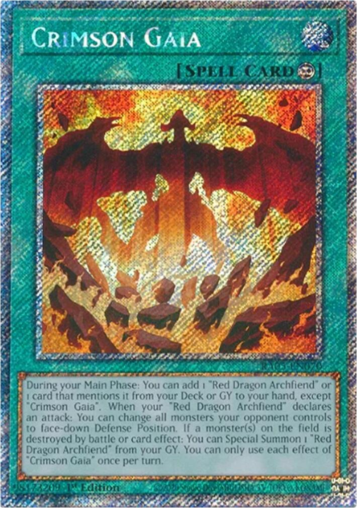 Crimson Gaia (Platinum Secret Rare) [RA05-EN070] Platinum Secret Rare | Chromatic Games
