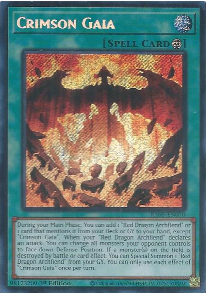 Crimson Gaia (Secret Rare) [RA05-EN070] Secret Rare | Chromatic Games