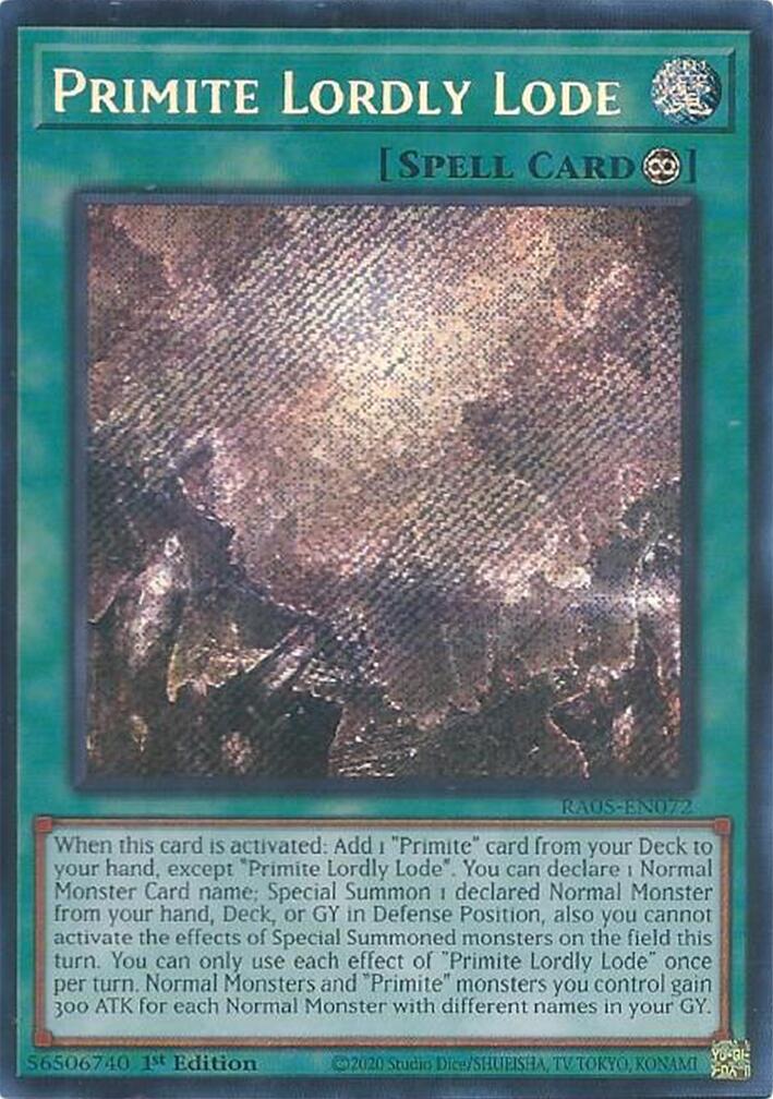 Primite Lordly Lode (Secret Rare) [RA05-EN072] Secret Rare | Chromatic Games